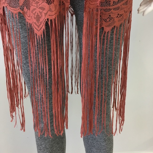 Charlotte Russe Lace Fringe Kimono Duster Cardigan - Picture 2 of 8